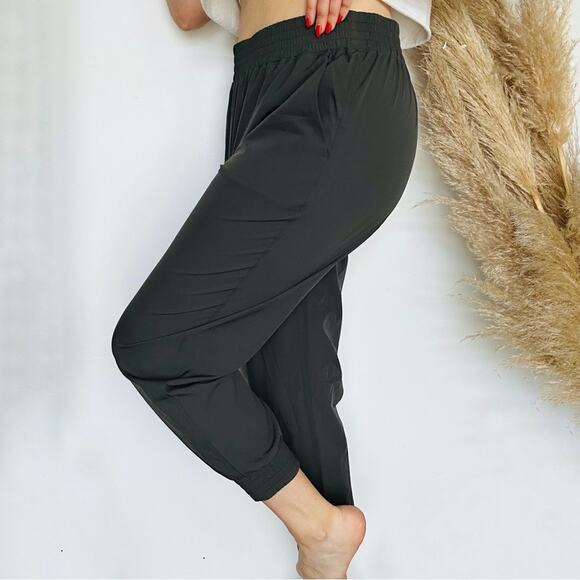 OLD NAVY Grey Olive Green High Rise Sweatpants Sweats Joggers Pants Pockets L - Picture 2 of 10